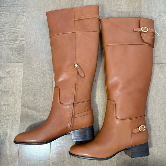 Franco Sarto Jazrin Cognac Knee-High Riding Boots. NWT- size 6.5 wide calf - Picture 7 of 13